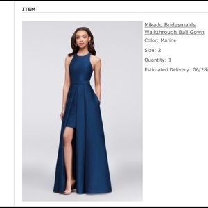 David’s Bridal Navy Blue Bridesmaids Dress